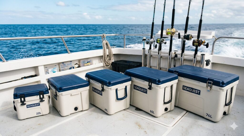 サイズ違いのクーラボックス５つ