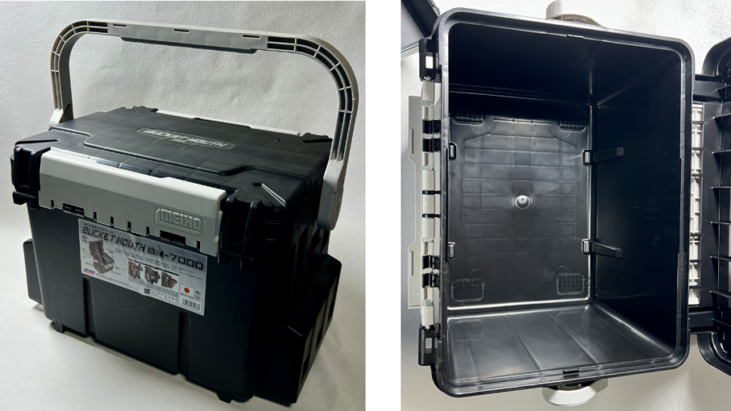 ハンドルを立てたバケットマウスBM-7000の全体像